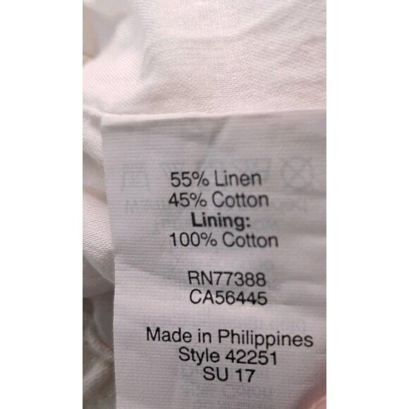 J. Crew Polka Dot Pull On Skirt Elastic Waist Linen Blend Cream Black Size 00 - Picture 9 of 10